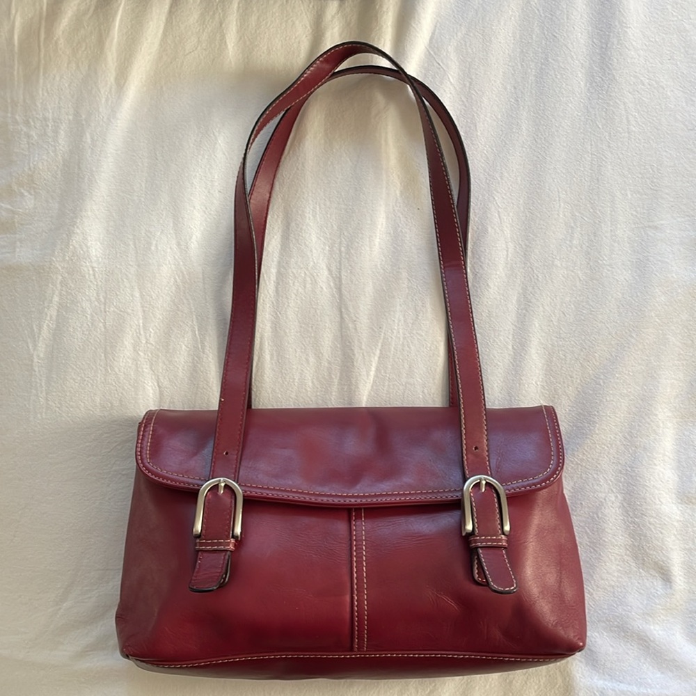 Red Leather Shoulder Bag